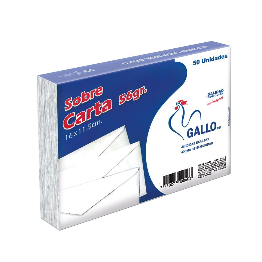 SOBRES BOND CARTA 56GR. GALLO