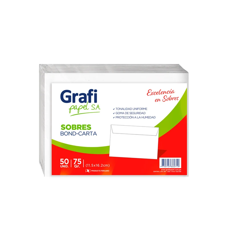 SOBRES GRAFIPAPEL BOND-CARTA 75GR.