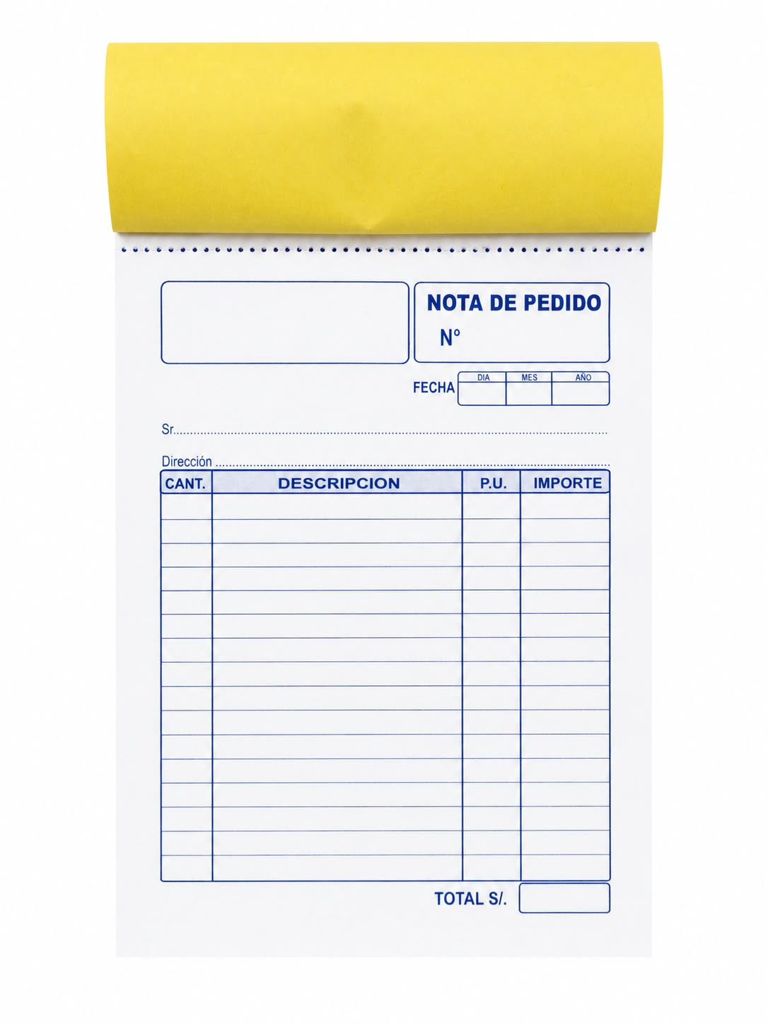 NOTAS DE PEDIDO 1/4 1X1 OFICIO EN BLANCO