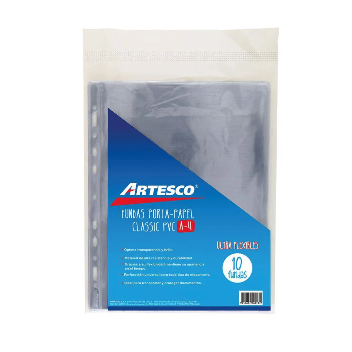 FUNDAS PORTA-PAPEL CASSIC PVC A4 ARTESCO