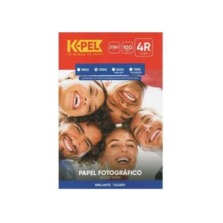 PAPEL FOTOGRAFICO K-PEL 4R 102X152MM BRILLANTE / GLOSSY