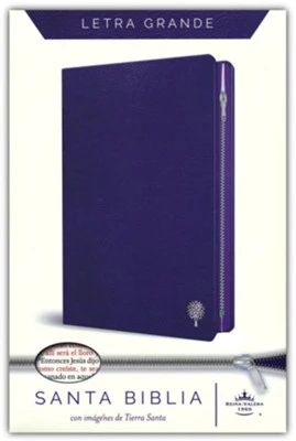SANTA BIBLIA LETRA GRANDE CON IMAGENES DE TIERRA SANTA RVR1960 MORADO
